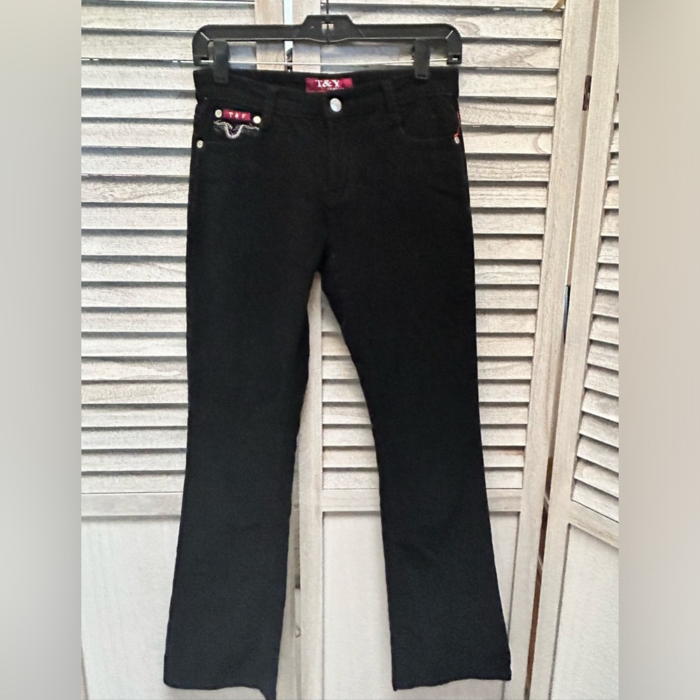 T&Y FASHION Black Bootcut Corduroy Pants Woman’s Size 5/6 Misses Petites Juniors